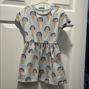 Tea Collection Blue Dress with Ice Cream and Rainbow Pattern